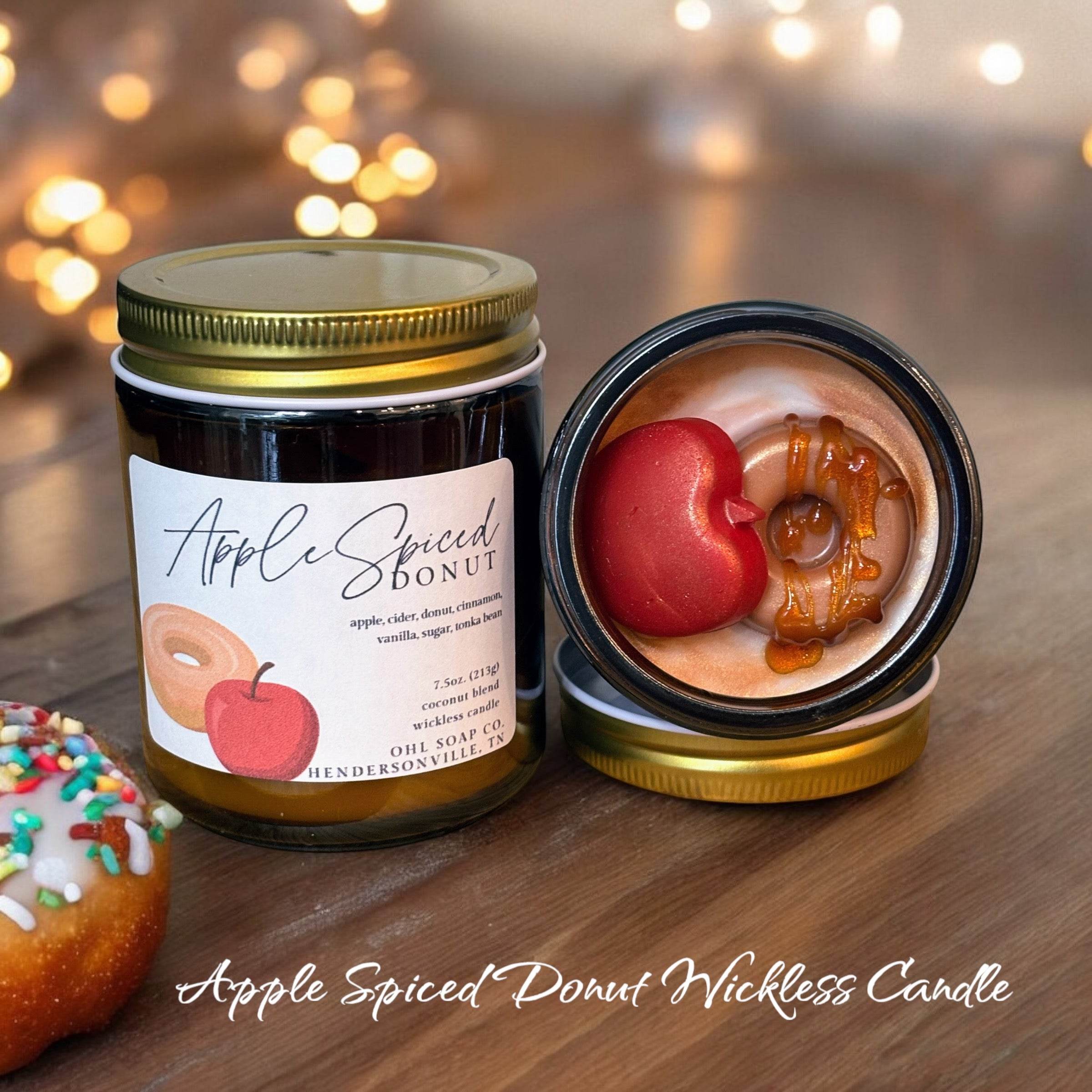 Apple Spiced Donut Wickless Candle - Old Hickory Lake Soap Co.