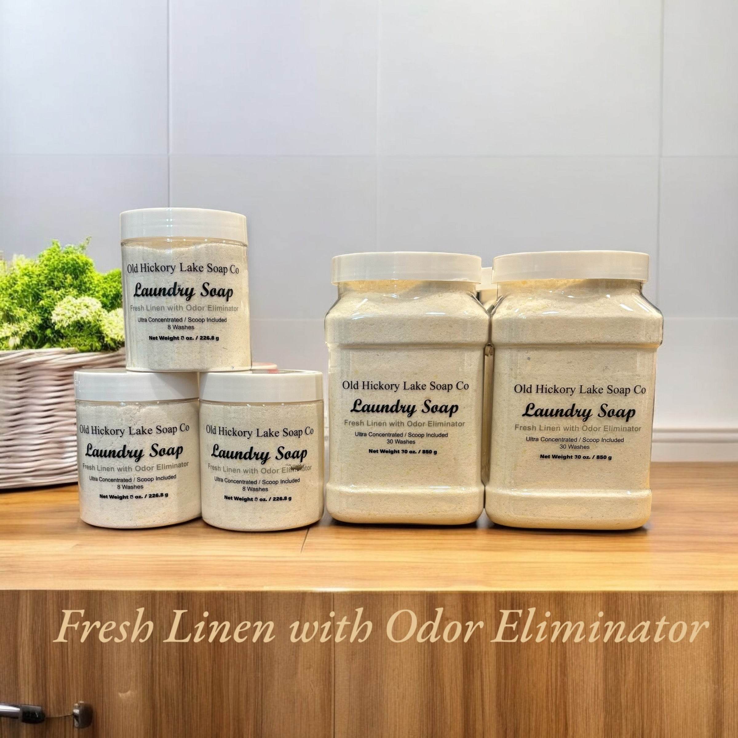 Fresh Linen Concentrated Laundry Soap with Baking Soda - Old Hickory Lake Soap Co.