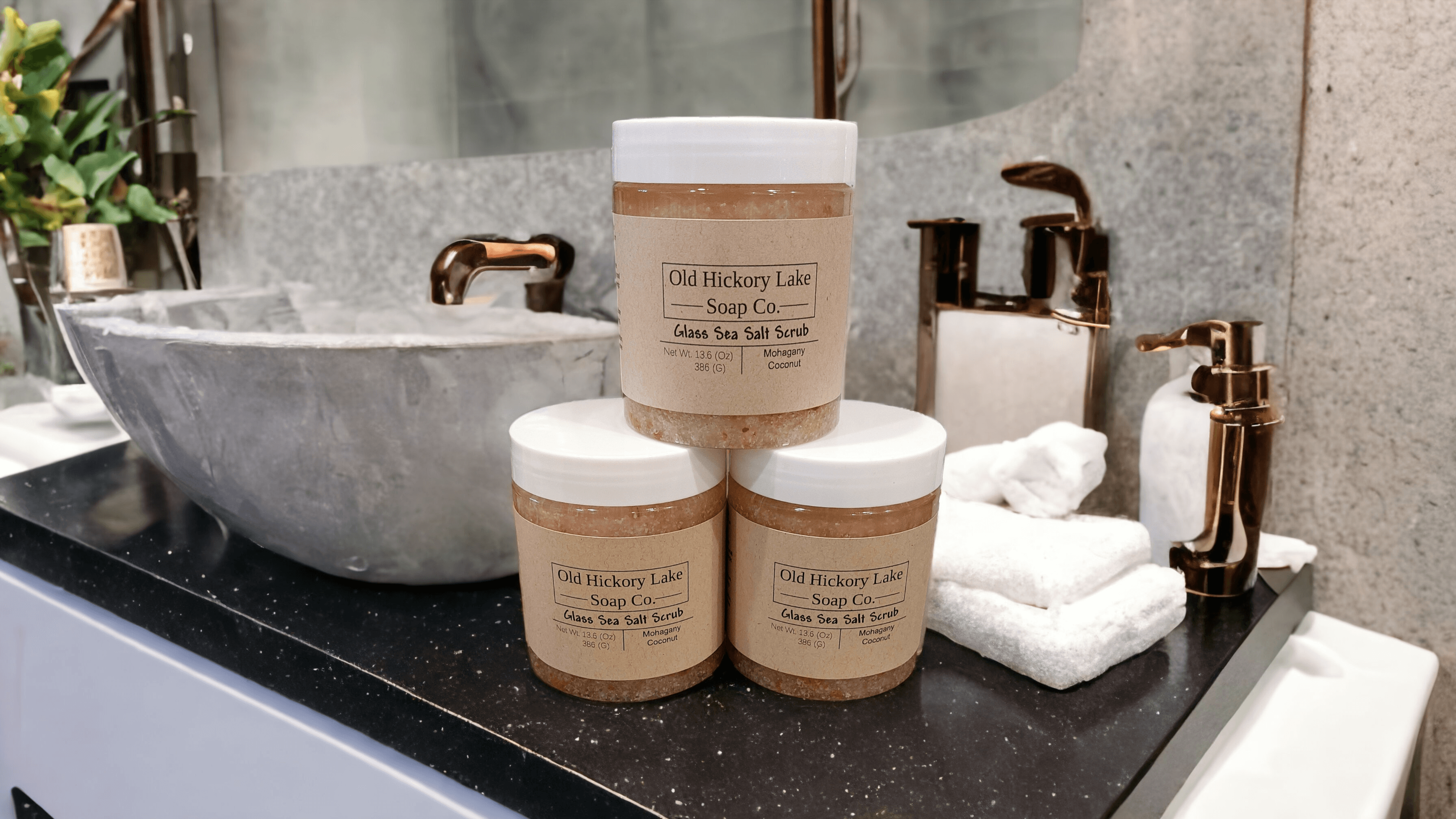 Glass Sea Salt Body Scrub - Old Hickory Lake Soap Co.