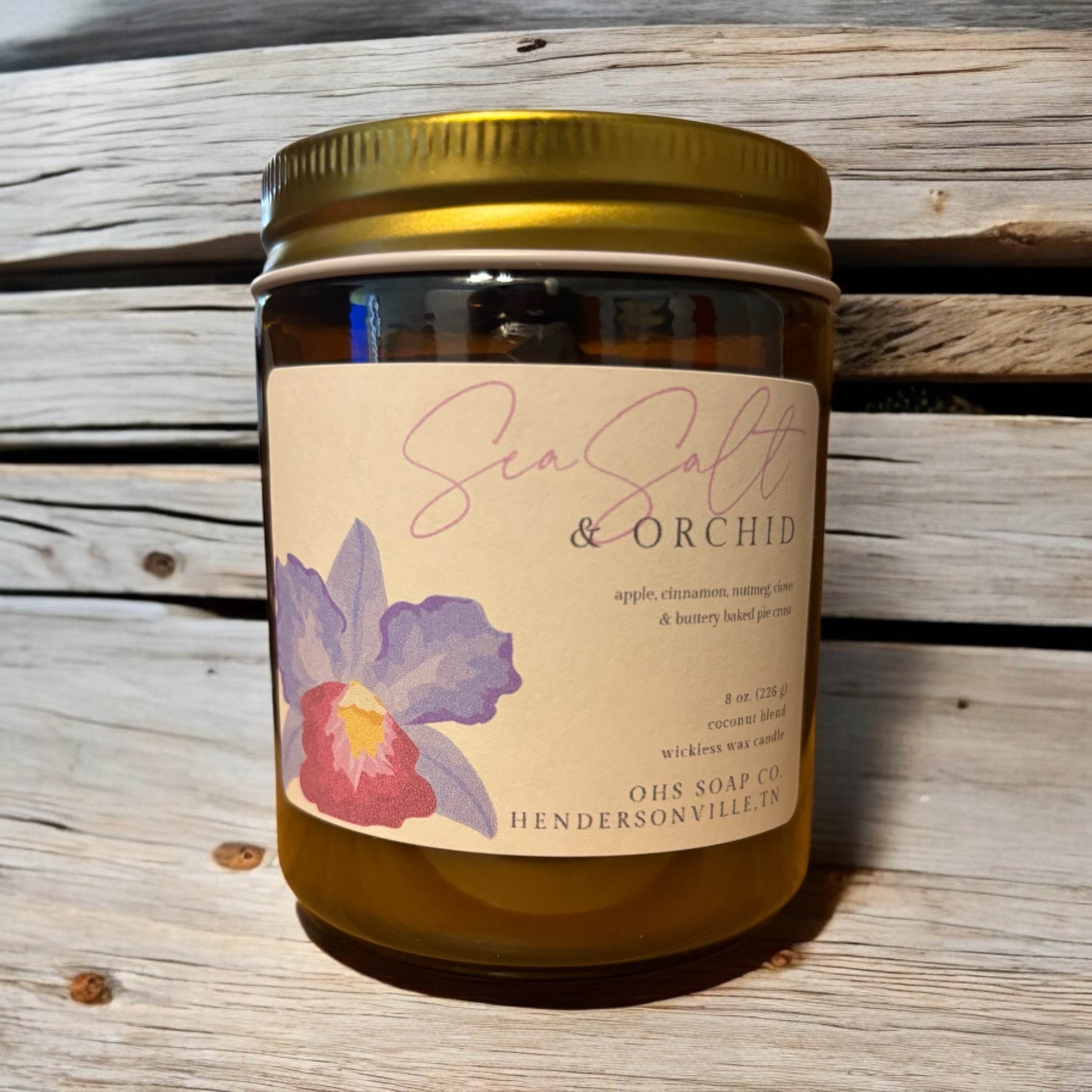 Sea Salt & Orchid Wickless Candle - Old Hickory Lake Soap Co.