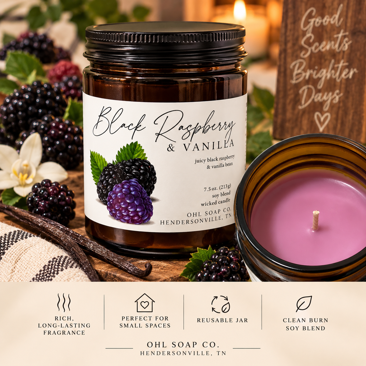 Black Raspberry & Vanilla Candle
