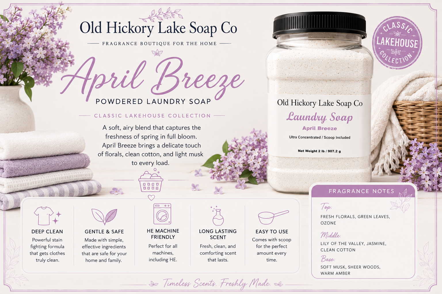 The Classic Lakehouse Laundry Powder  by Old Hickory Lake Soap Co.
