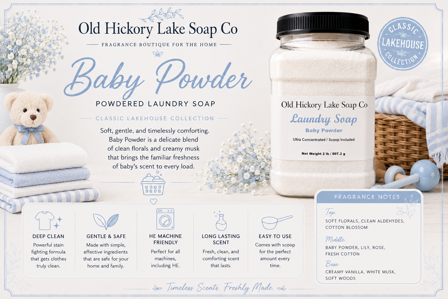 The Classic Lakehouse Laundry Powder  by Old Hickory Lake Soap Co.