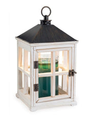 Weathered White Wooden Lantern by Candle Warmers, etc.